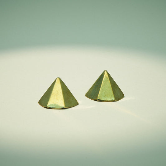 Pyramid Earring - Bronze