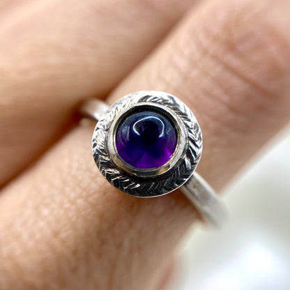 Solitaire Espiga Ring - Amethyst