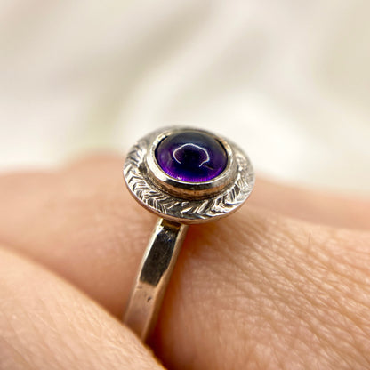 Solitaire Espiga Ring - Amethyst