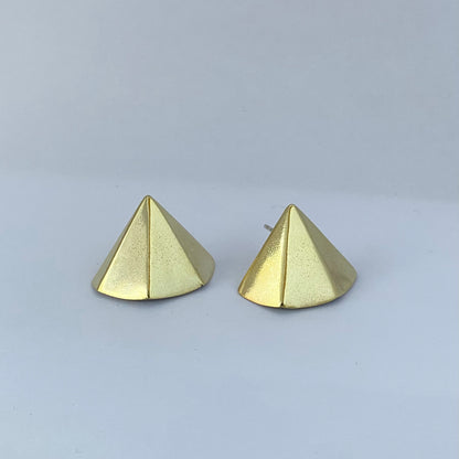 Pyramid Earring - Bronze